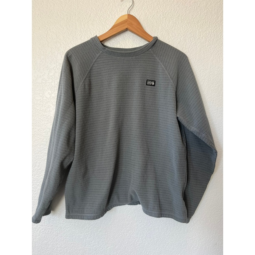 Mountain Hardwear Mens Grey Waffle Knit Pullover Crew Neck Shirt M